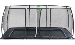 EXIT Dynamiczna trampolina naziemna 305x519cm z siatką zabezpieczającą - czarna
