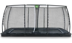 EXIT Dynamiczna trampolina naziemna 305x519cm z siatką zabezpieczającą - czarna
