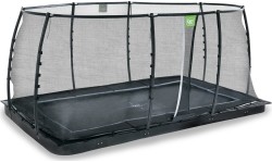 EXIT Dynamiczna trampolina naziemna 305x519cm z siatką zabezpieczającą - czarna