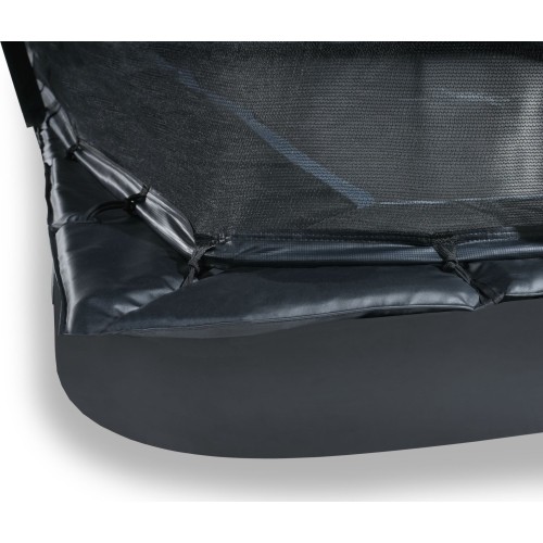 EXIT Dynamiczna trampolina naziemna 305x519cm z siatką zabezpieczającą - czarna