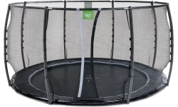 EXIT Dynamiczna trampolina naziemna ø427cm z siatką zabezpieczającą - czarna