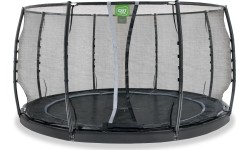 EXIT Dynamiczna trampolina naziemna ø427cm z siatką zabezpieczającą - czarna