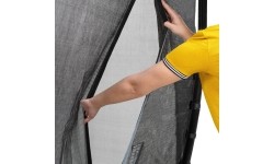 EXIT Dynamiczna trampolina naziemna ø427cm z siatką zabezpieczającą - czarna