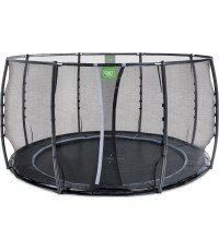 EXIT Dynamiczna trampolina naziemna ø366cm z siatką zabezpieczającą - czarna