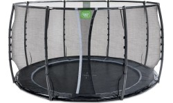 EXIT Dynamiczna trampolina naziemna ø366cm z siatką zabezpieczającą - czarna
