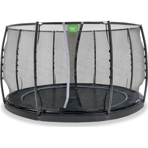 EXIT Dynamiczna trampolina naziemna ø366cm z siatką zabezpieczającą - czarna
