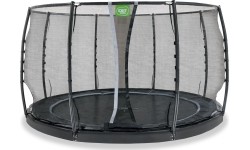Trampolina gruntowa EXIT Dynamic ø366 cm z siatką ochronną – czarna