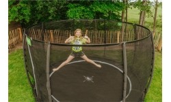 EXIT Dynamiczna trampolina naziemna ø366cm z siatką zabezpieczającą - czarna