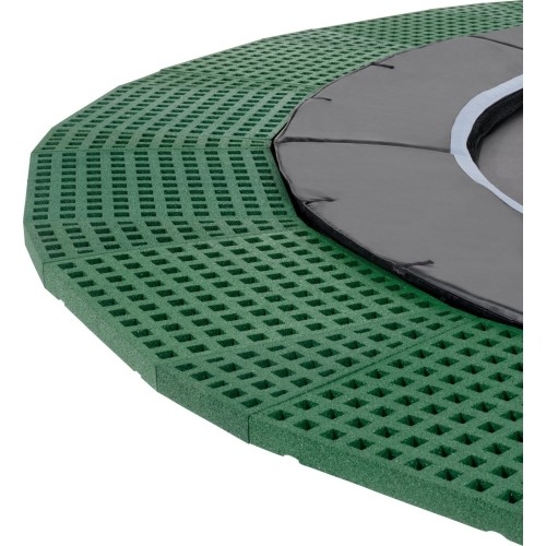 EXIT Dynamiczna trampolina naziemna ø427cm z płytkami bezpieczeństwa Freezone - czarna