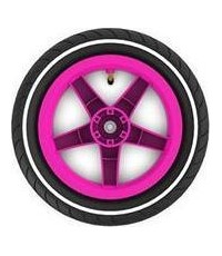 Koło różowe 12,5x2,25-8 slick (biały pasek) trakcja