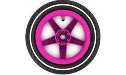 Koło różowe 12,5x2,25-8 slick (biały pasek) trakcja