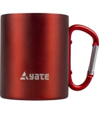 Kubek z karabińczykiem YATE Color, 0,3 l, stal nierdzewna, czerwony