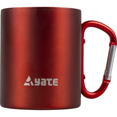 Kubek z karabińczykiem YATE Color, 0,3 l, stal nierdzewna, czerwony