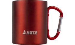 Kubek z karabińczykiem YATE Color, 0,3 l, stal nierdzewna, czerwony