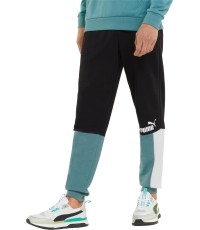 Spodnie dresowe męskie Puma Ess+ Block Black White Mint 848007 50