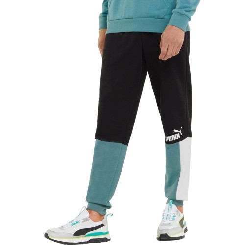 Spodnie dresowe męskie Puma Ess+ Block Black White Mint 848007 50