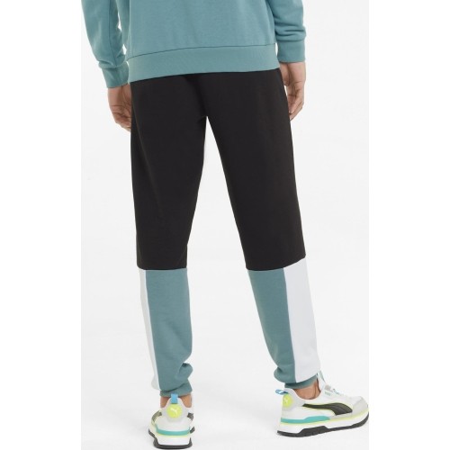 Spodnie dresowe męskie Puma Ess+ Block Black White Mint 848007 50