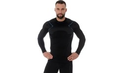 Termoaktywna czarna koszula męska Brubeck - Black/blue
