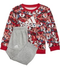 Dres dziecięcy Adidas I Aop Jog Ft, Grey/Red HF1970