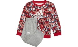 Dres dziecięcy Adidas I Aop Jog Ft, Grey/Red HF1970