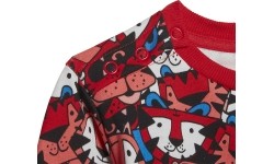 Dres dziecięcy Adidas I Aop Jog Ft, Grey/Red HF1970