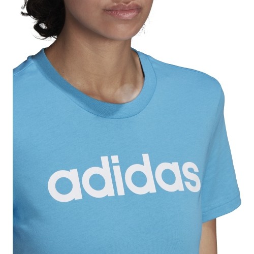 Bluzka damska Adidas W Lin Tee, niebieska, HC9272