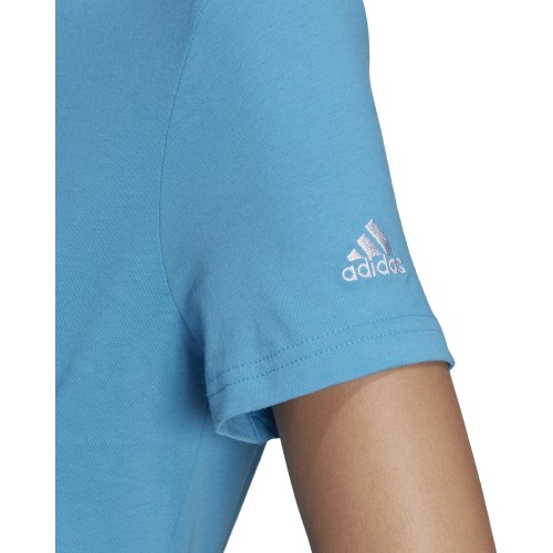 Bluzka damska Adidas W Lin Tee, niebieska, HC9272