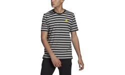 Koszulka męska Adidas Stripy SJ, szaro-czarna