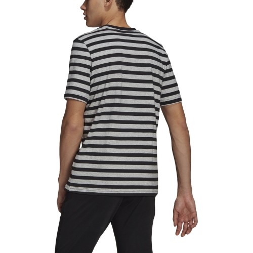 Koszulka męska Adidas Stripy SJ, szaro-czarna