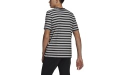 Koszulka męska Adidas Stripy SJ, szaro-czarna