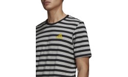 Koszulka męska Adidas Stripy SJ, szaro-czarna