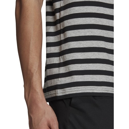 Koszulka męska Adidas Stripy SJ, szaro-czarna