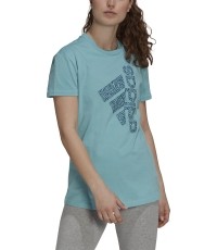 Bluzka damska Adidas W Vrtcl Zbr G Tee, niebieska GS4155