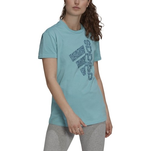 Bluzka damska Adidas W Vrtcl Zbr G Tee, niebieska GS4155