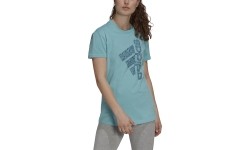 Bluzka damska Adidas W Vrtcl Zbr G Tee, niebieska GS4155