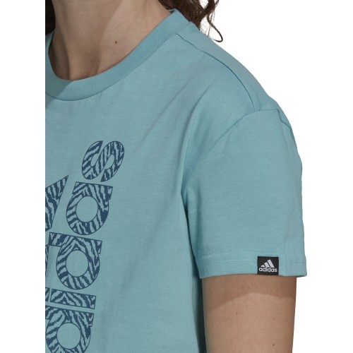 Bluzka damska Adidas W Vrtcl Zbr G Tee, niebieska GS4155