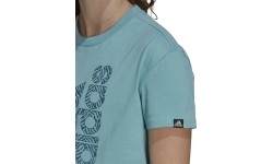 Bluzka damska Adidas W Vrtcl Zbr G Tee, niebieska GS4155