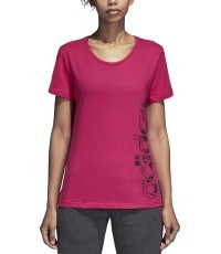 Koszulka damska Adidas Aop Linear Tee, Real Magenta DJ1626
