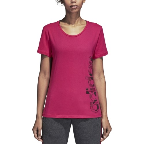 Koszulka damska Adidas Aop Linear Tee, Real Magenta DJ1626
