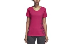 Koszulka damska Adidas Aop Linear Tee, Real Magenta DJ1626