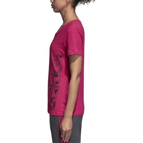 Koszulka damska Adidas Aop Linear Tee, Real Magenta DJ1626