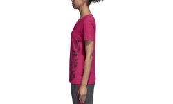 Koszulka damska Adidas Aop Linear Tee, Real Magenta DJ1626