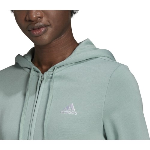 Adidas Džemperis Moterims W Lin Ft Fz Hd Green