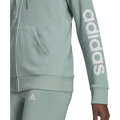 Adidas Džemperis Moterims W Lin Ft Fz Hd Green