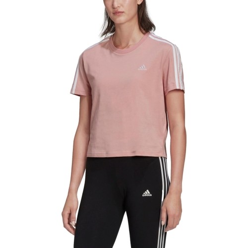 Bluzka damska Adidas W 3s Crop Tee Pink HF7245