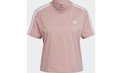 Bluzka damska Adidas W 3s Crop Tee Pink HF7245