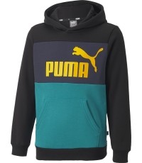 Puma bluza dla nastolatków Ess Block Hoodie Black Green Blue 849081 27