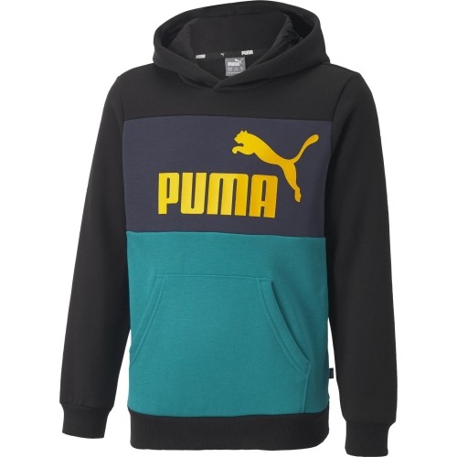 Puma bluza dla nastolatków Ess Block Hoodie Black Green Blue 849081 27