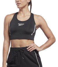 Reebok sportowy biustonosz damski Piping Pack Bralett Black HD2818