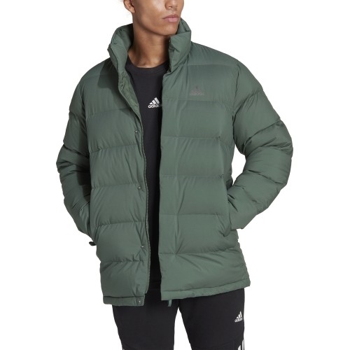 Męska kurtka puchowa Adidas Helionic Mid, zielona, HG6282